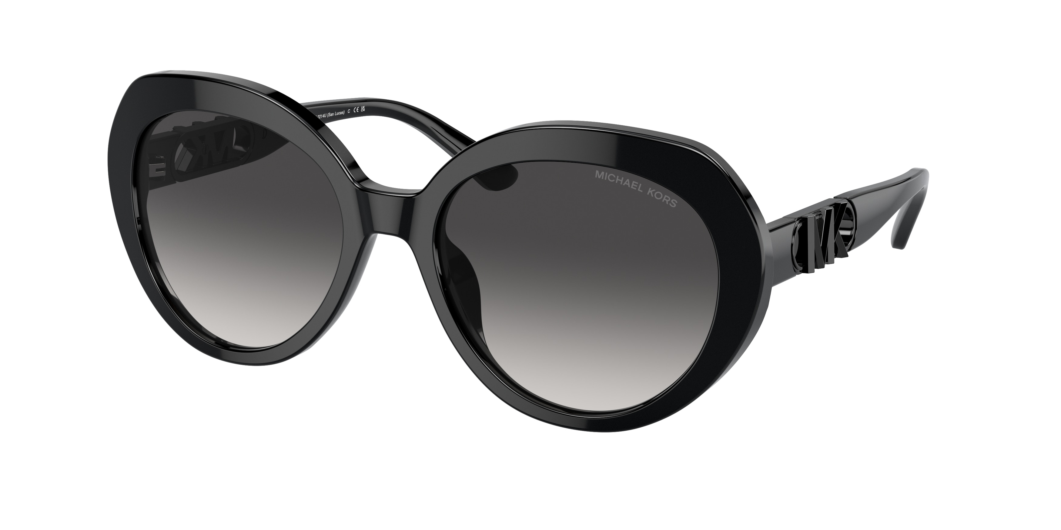 Michael Kors Woman MK2214U SAN LUCAS 30058G Sunglasses Acetate Black Grey Round Normal Shaded-image
